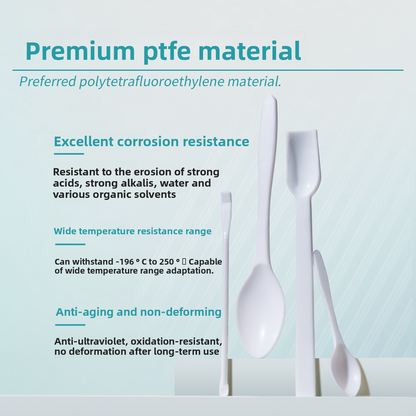 PTFE Measuring Spoons Anti-Corrosion Acid Alkali Resistant Square Heads Smooth Surface 3 5 10