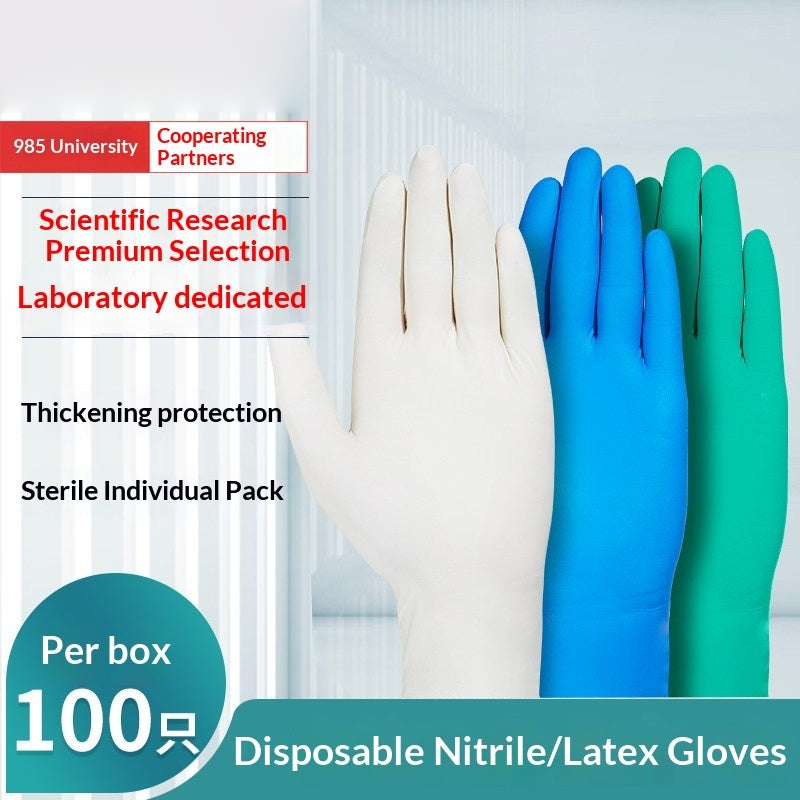 Biological Disposable Latex & Nitrile Gloves Laboratory Scientific Research Acid Alkali Resistant