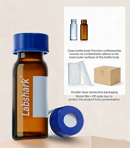 Analytical Vials with Blue Cap, PTFE/Red Rubber