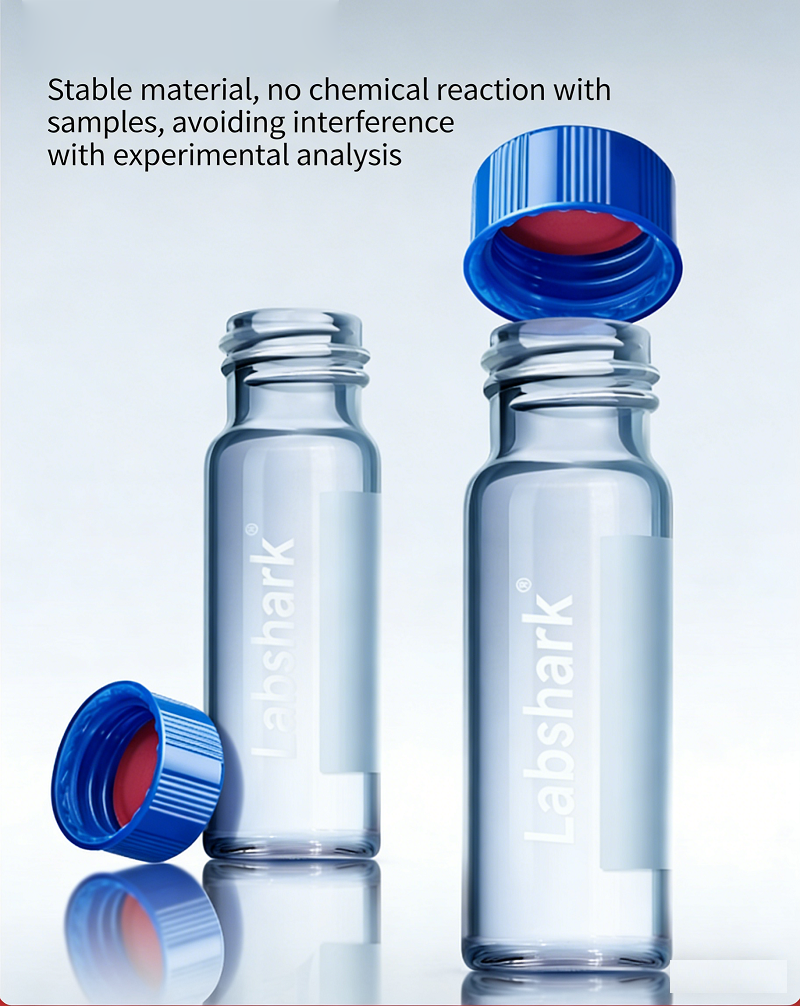 Analytical Vials with Blue Cap, PTFE/Red Rubber