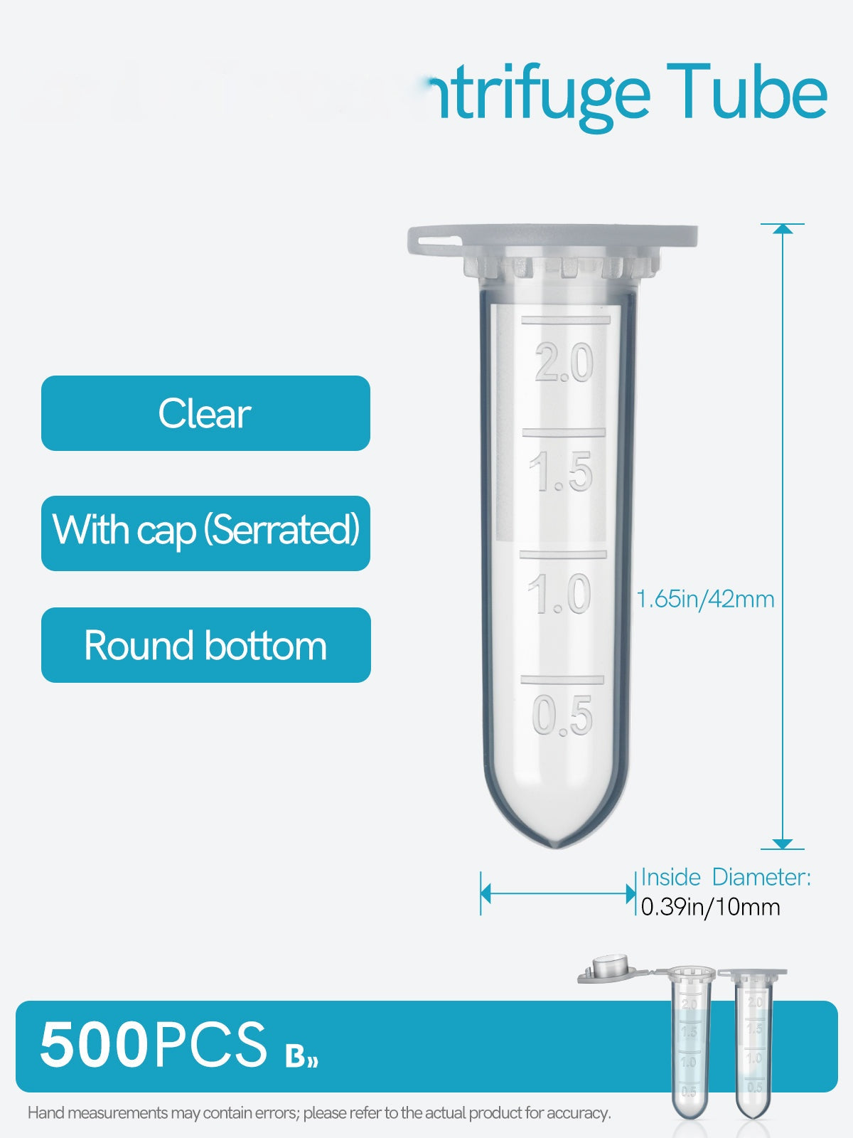 0.2ml 0.5ml 1.5ml 2ml Sterile Scaled Plastic Centrifuge Tube with Graduation Micro Centrifuge Tube