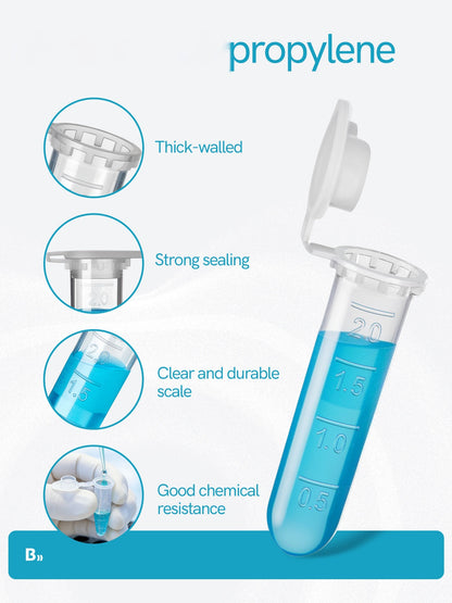 0.2ml 0.5ml 1.5ml 2ml Sterile Scaled Plastic Centrifuge Tube with Graduation Micro Centrifuge Tube