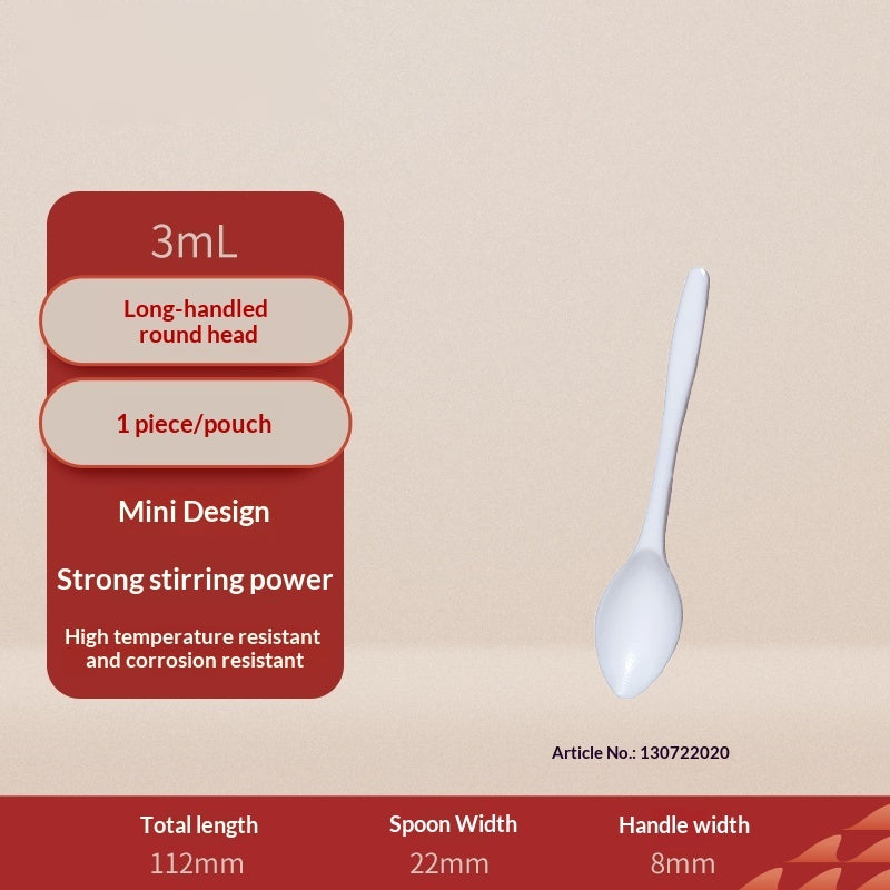 PTFE Spoon Anti-Corrosion Acid/Alkali Resistant Square Head Smooth Surface Sizes 3 5 10