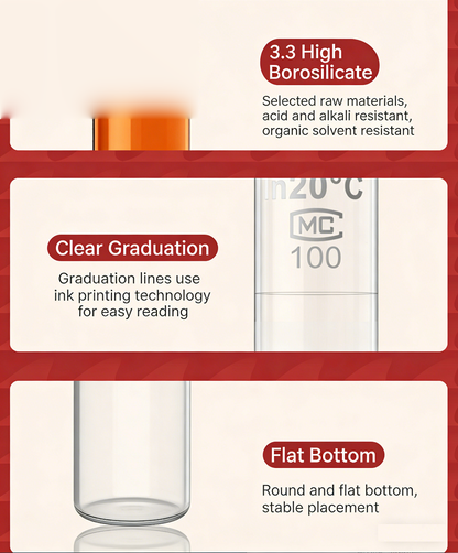 Stoppered Colorimetric Tube, 10, 25, 50, 100ml Available