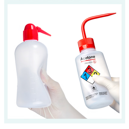 Laboratory Washing Bottle with White and Red Heads Plastic Safety Laboratory Washing Bottles