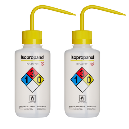 Laboratory Washing Bottle with White and Red Heads Plastic Safety Laboratory Washing Bottles