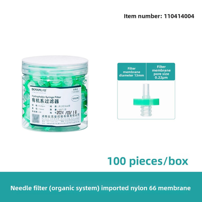 Biological Lab Filter Uniform Aperture Imported PES/MCE/Nylon 66/PTFE Membrane Syringe Filter