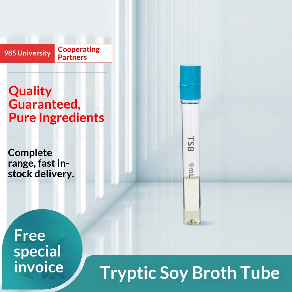 Lab Biological Tryptic Soy Broth Medium PS Tube Pack Reagent Microorganism Culture for Laboratory