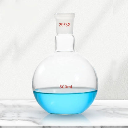 Borosilicate 3.3 Glass Single-Neck Boiling Flask, Flat Bottom