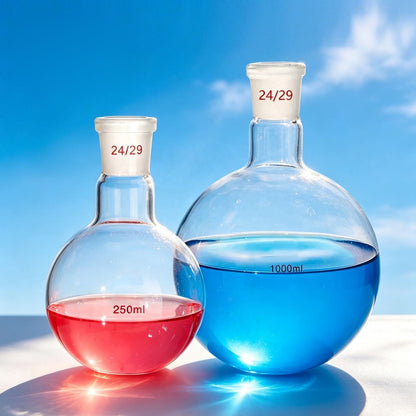 Borosilicate 3.3 Glass Single-Neck Boiling Flask, Round Bottom