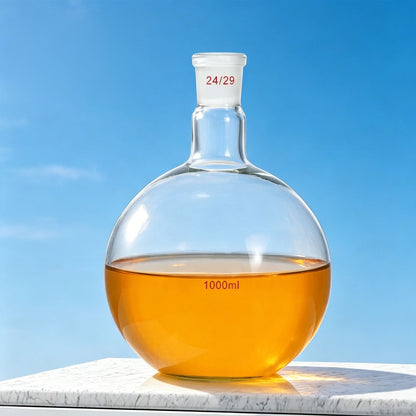 Borosilicate 3.3 Glass Single-Neck Boiling Flask, Flat Bottom