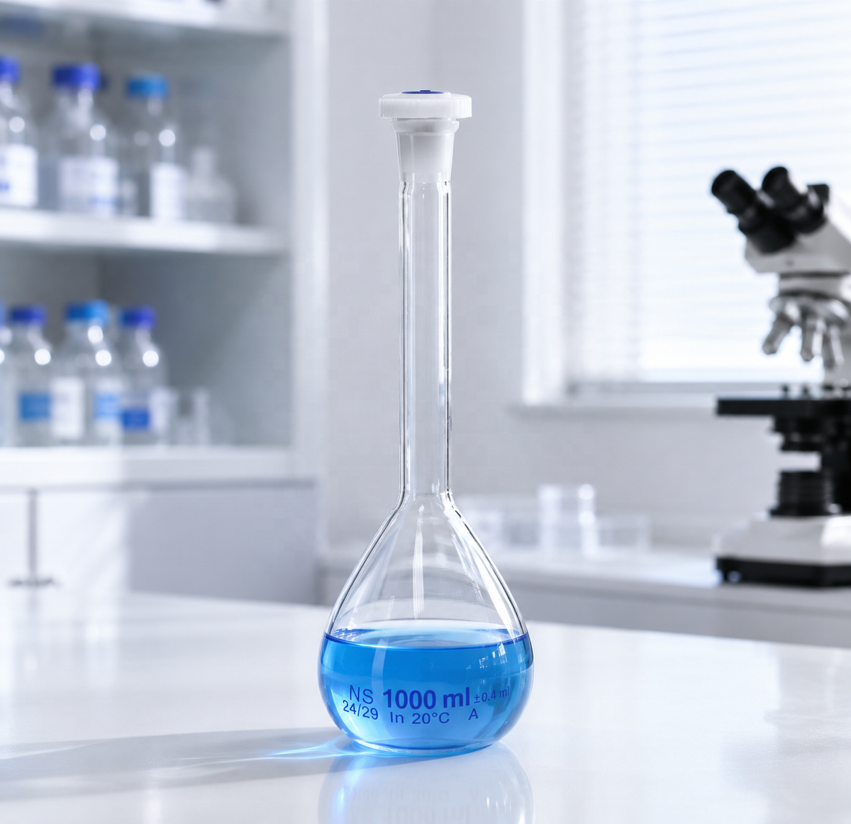 Class A Borosilicate Glass Volumetric Flask, Clear