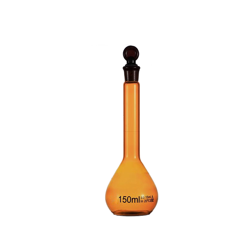 Class A Borosilicate Glass Volumetric Flask, Amber