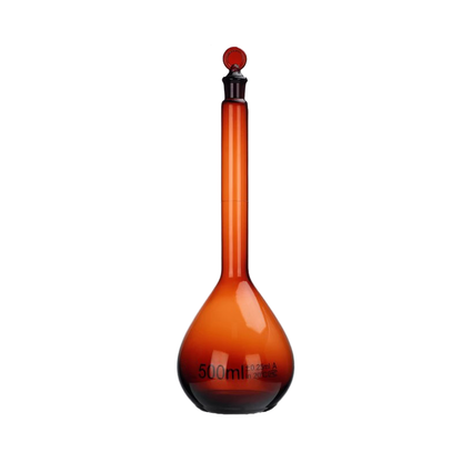 Class A Borosilicate Glass Volumetric Flask, Amber
