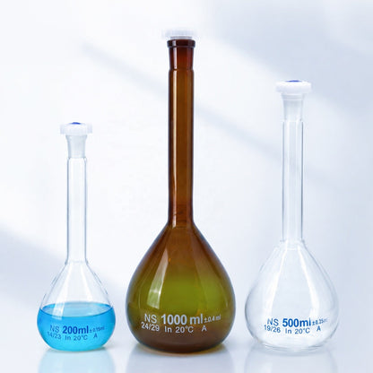 Class A Borosilicate Glass Volumetric Flask, Amber