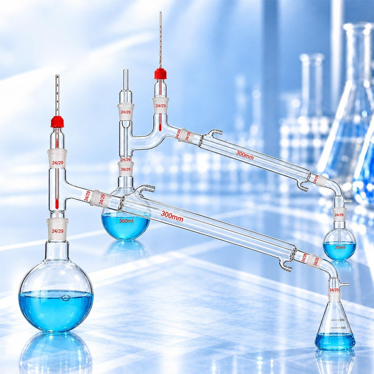 Glass Distillation Apparatus, 250ml-1000ml