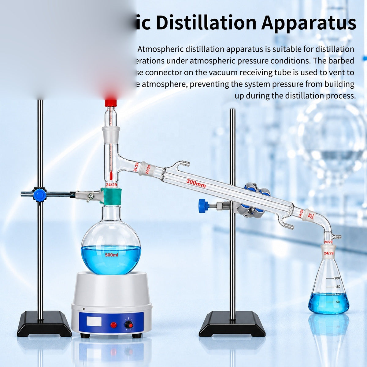 Glass Distillation Apparatus, 250ml-1000ml