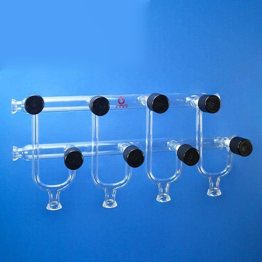 Double Bank Vacuum Manifold with #15 O-Ring Flange, 3 to 5 Ports, Schlenk Line