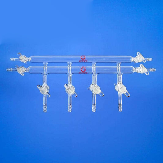 Schlenk Line with Side Stopcocks, Double Bank, 4-6 Ports