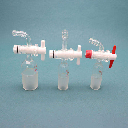 Straight 2-way inlet/vacuum adapter WITH PTFE stopcock