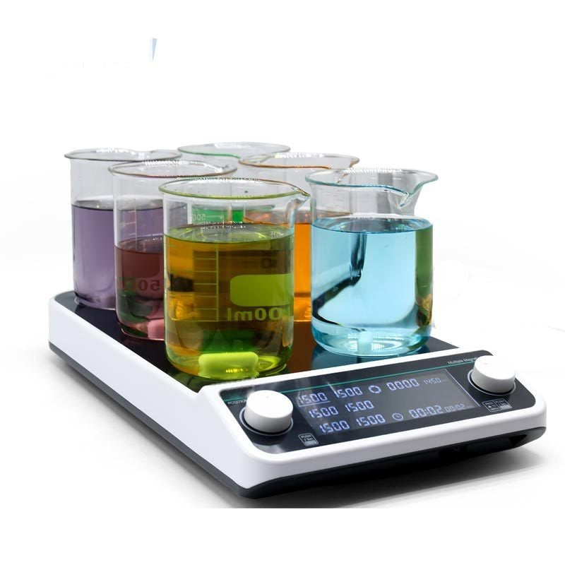 LMHS-6Pro Multi-Position Magnetic Hotplate Stirrer (6 x 500 mL)