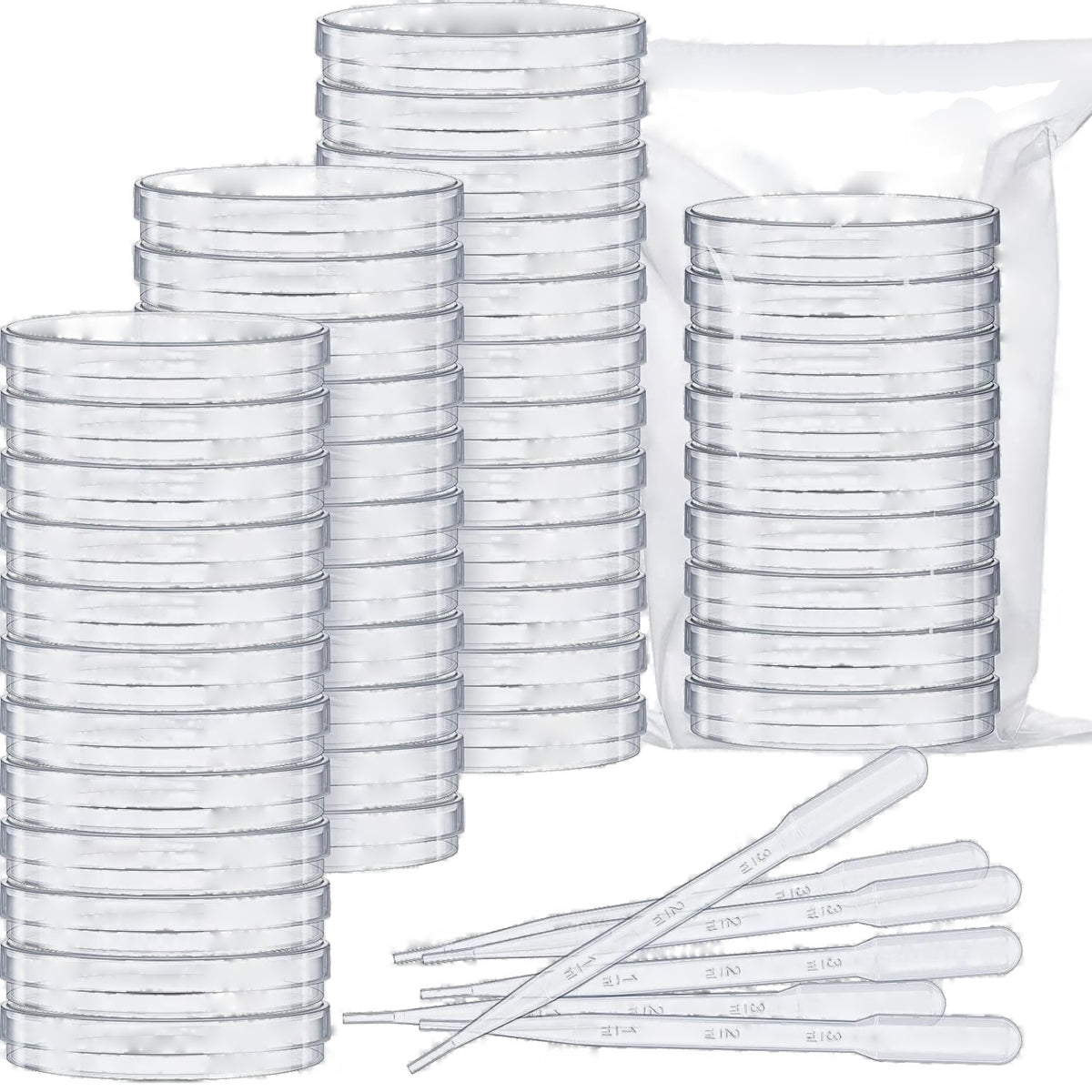 Disposable Plastic Petri Dishes (60 mm / 90 mm)