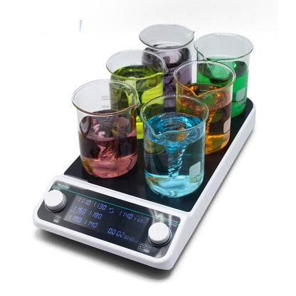 LMHS-6Pro Multi-Position Magnetic Hotplate Stirrer (6 x 500 mL)