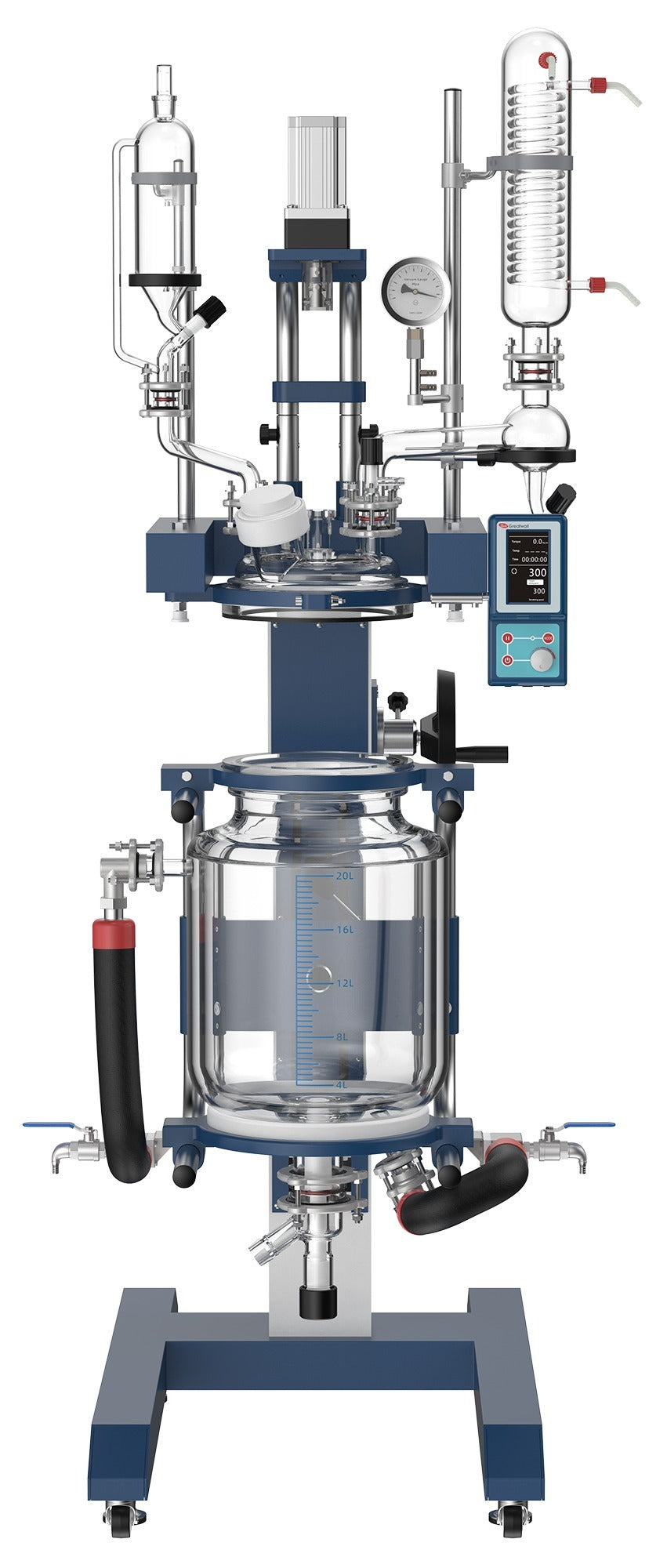 Explosion-Proof Lifting Jacketed Glass Reactor ALAB-GW-GRL30Ex 30L