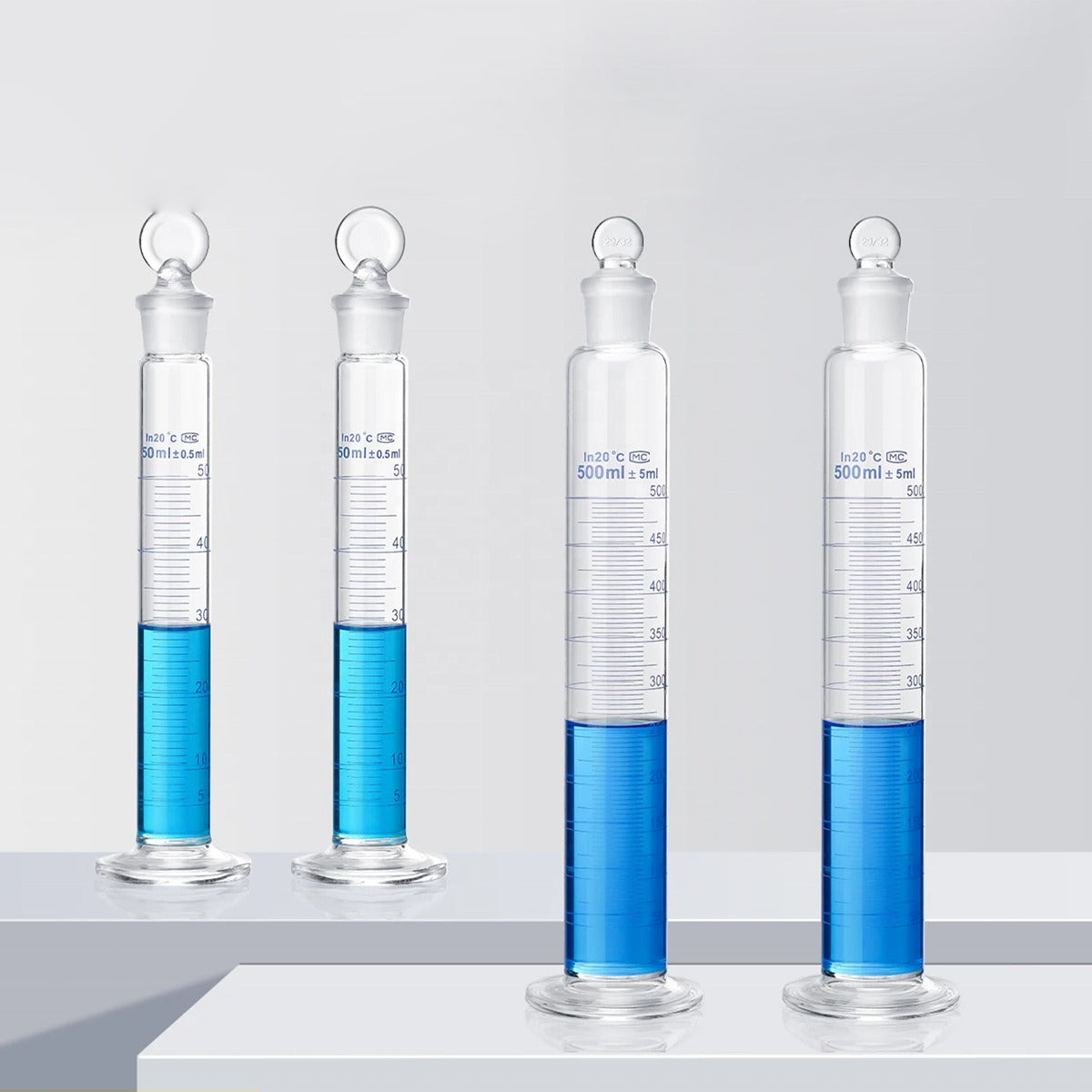 Borosilicate 3.3 Glass Graduated Measuring Cylinder with Glass Stopper