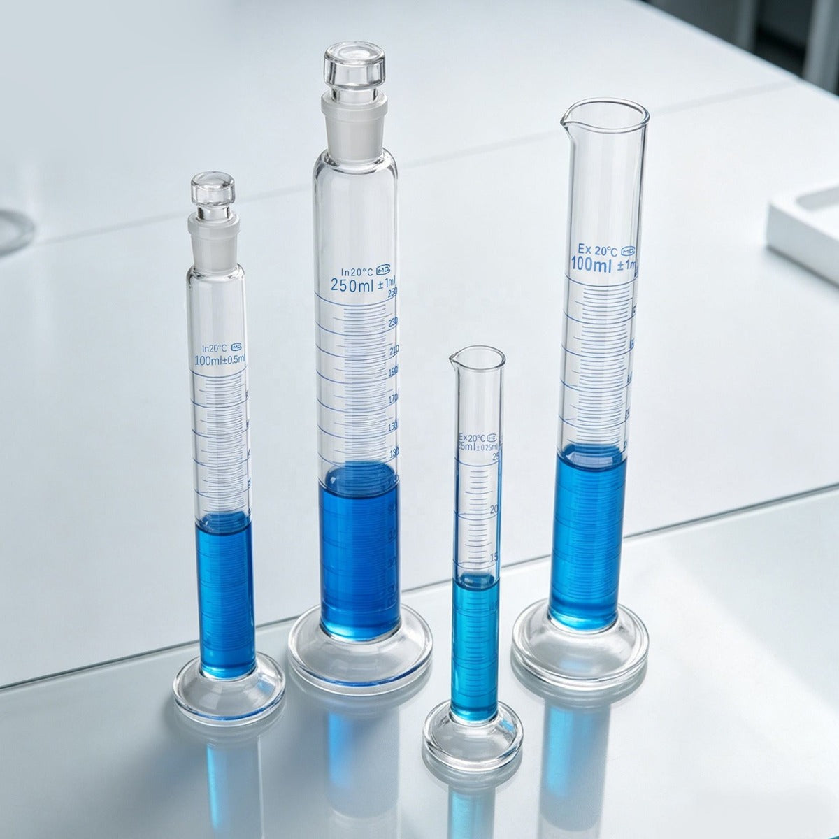 Borosilicate 3.3 Glass Graduated Measuring Cylinder with Glass Stopper