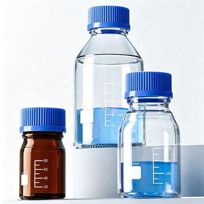 Borosilicate 3.3 Glass Reagent Bottle with GL45 Screw Cap, Clear