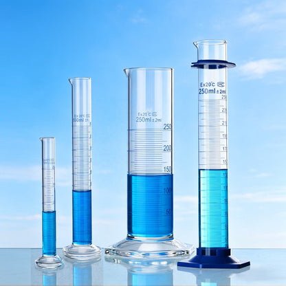 Borosilicate 3.3 Glass Graduated Measuring Cylinder, Plastic Base