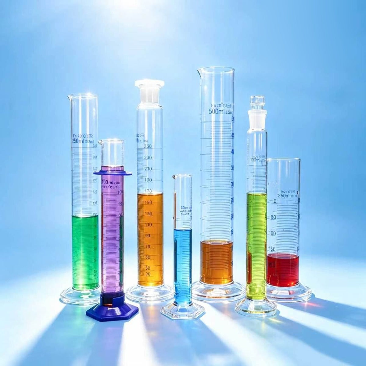 Borosilicate 3.3 Glass Graduated Measuring Cylinder, Low Form, Round Base