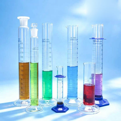 Borosilicate 3.3 Glass Graduated Measuring Cylinder, Low Form, Hexagonal Base