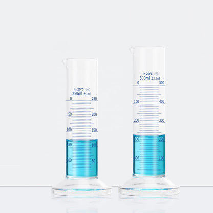 Borosilicate 3.3 Glass Graduated Measuring Cylinder, Round Base