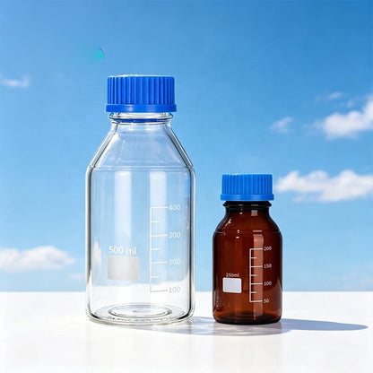 Borosilicate 3.3 Glass Reagent Bottle with GL45 Screw Cap, Clear
