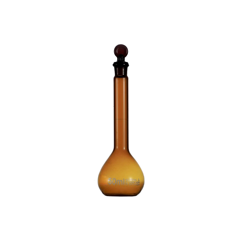 Class A Borosilicate Glass Volumetric Flask, Amber