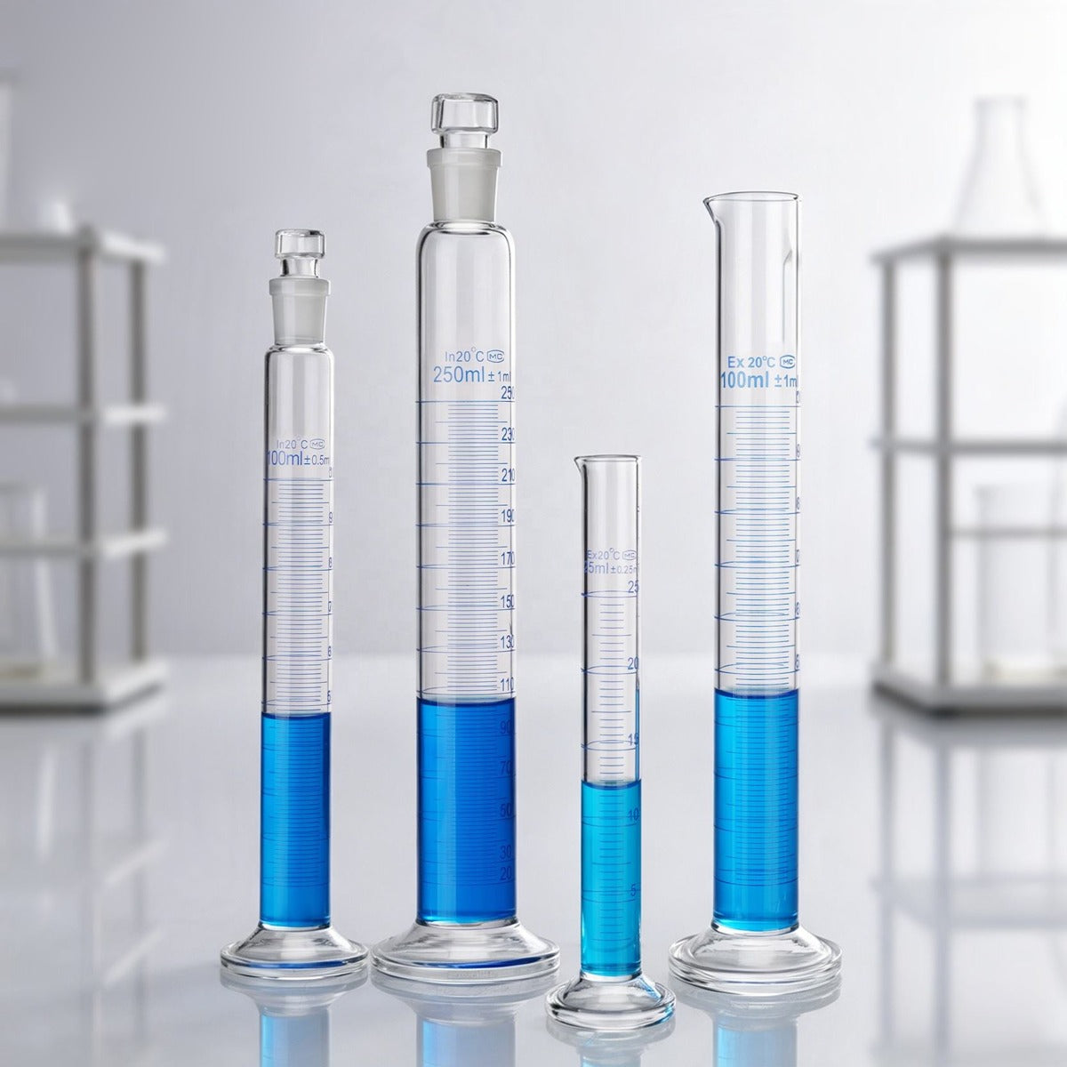 Borosilicate 3.3 Glass Graduated Measuring Cylinder, Round Base