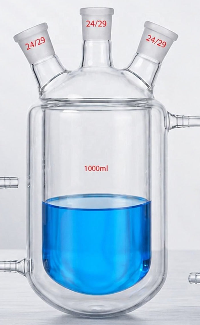 Jacketed Reaction Flask, Three Neck, Round Bottom
