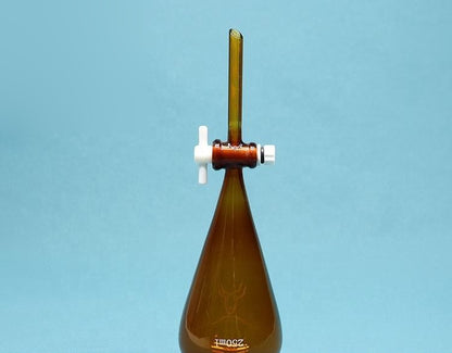 Glass pear-shaped separatory funnel with PTFE stopcock