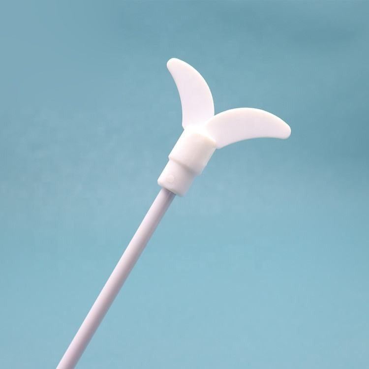 PTFE stirring paddle rod with leaf-shaped blades for overhead stirrer