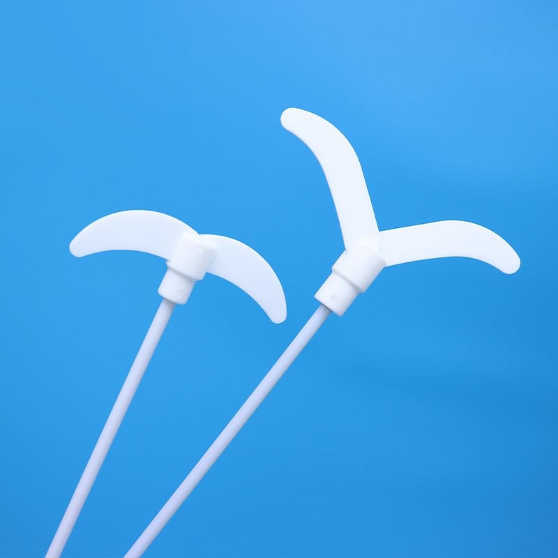 PTFE stirring rod with crescent paddle