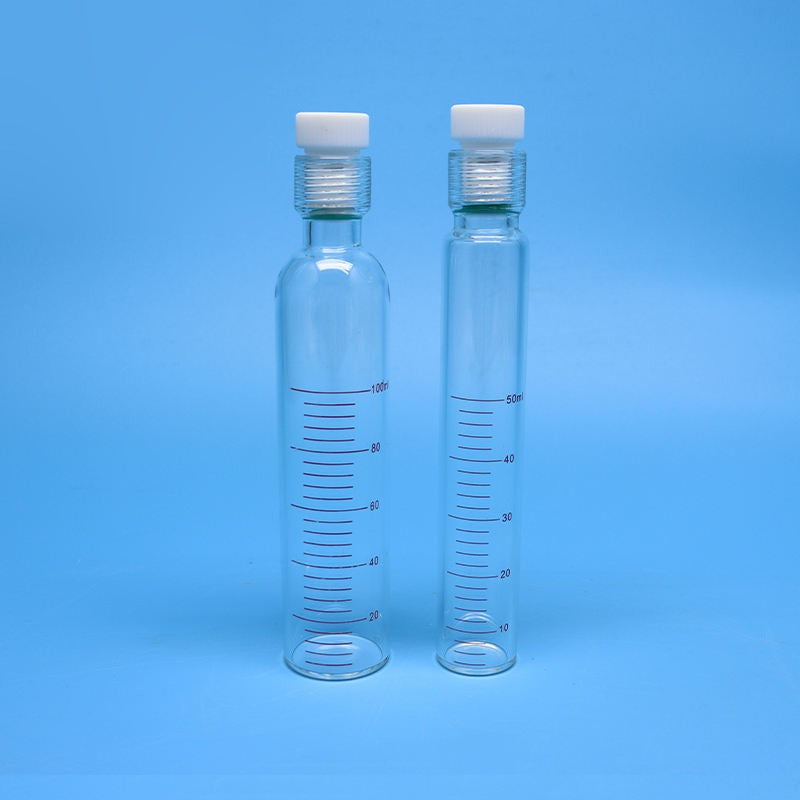 Borosilicate glass pressure reaction tube with PTFE screw plug