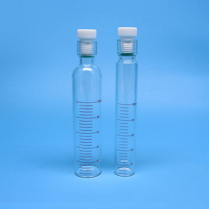 Borosilicate glass pressure reaction tube with PTFE screw plug