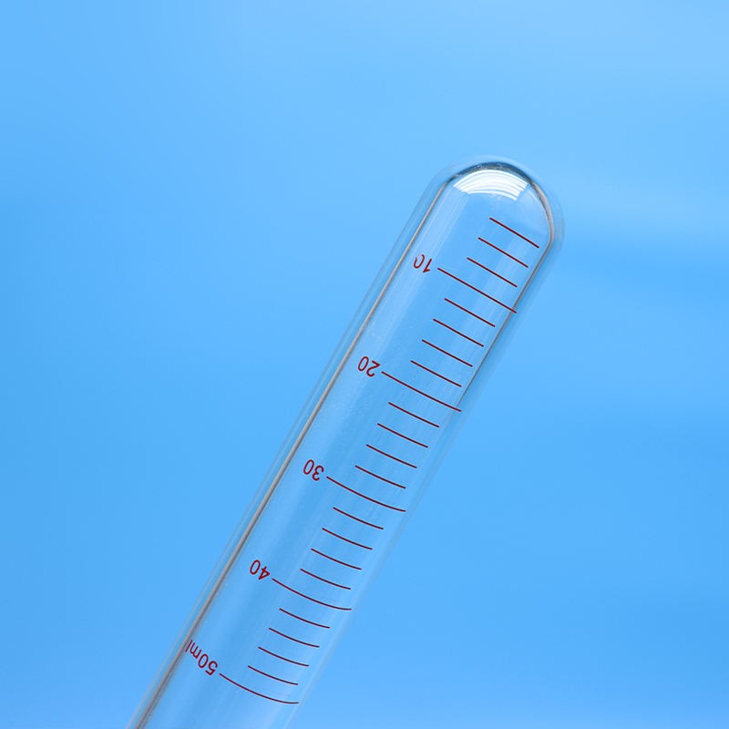 Round glass test tubes / pressure reaction tubes with PTFE screw plug and clear scales