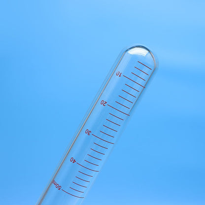 Round glass test tubes / pressure reaction tubes with PTFE screw plug and clear scales