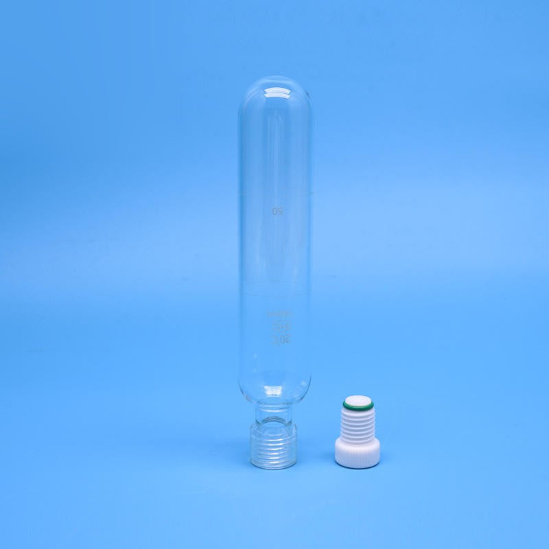 Pressure reaction tube with PTFE screw plug