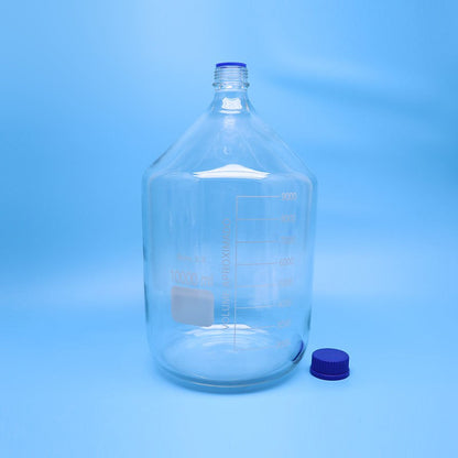 GL45 borosilicate glass reagent bottle with blue screw cap