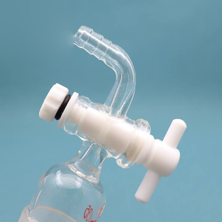 Borosilicate glass vacuum flow control adapter with ground joints