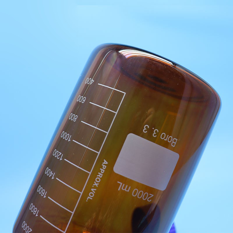 2000 ml brown borosilicate glass chemical reagent bottle